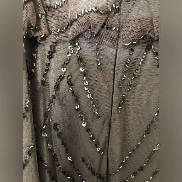 Gray beaded floor-length dress, Caché, size 6 women’s - Picture 4 of 6